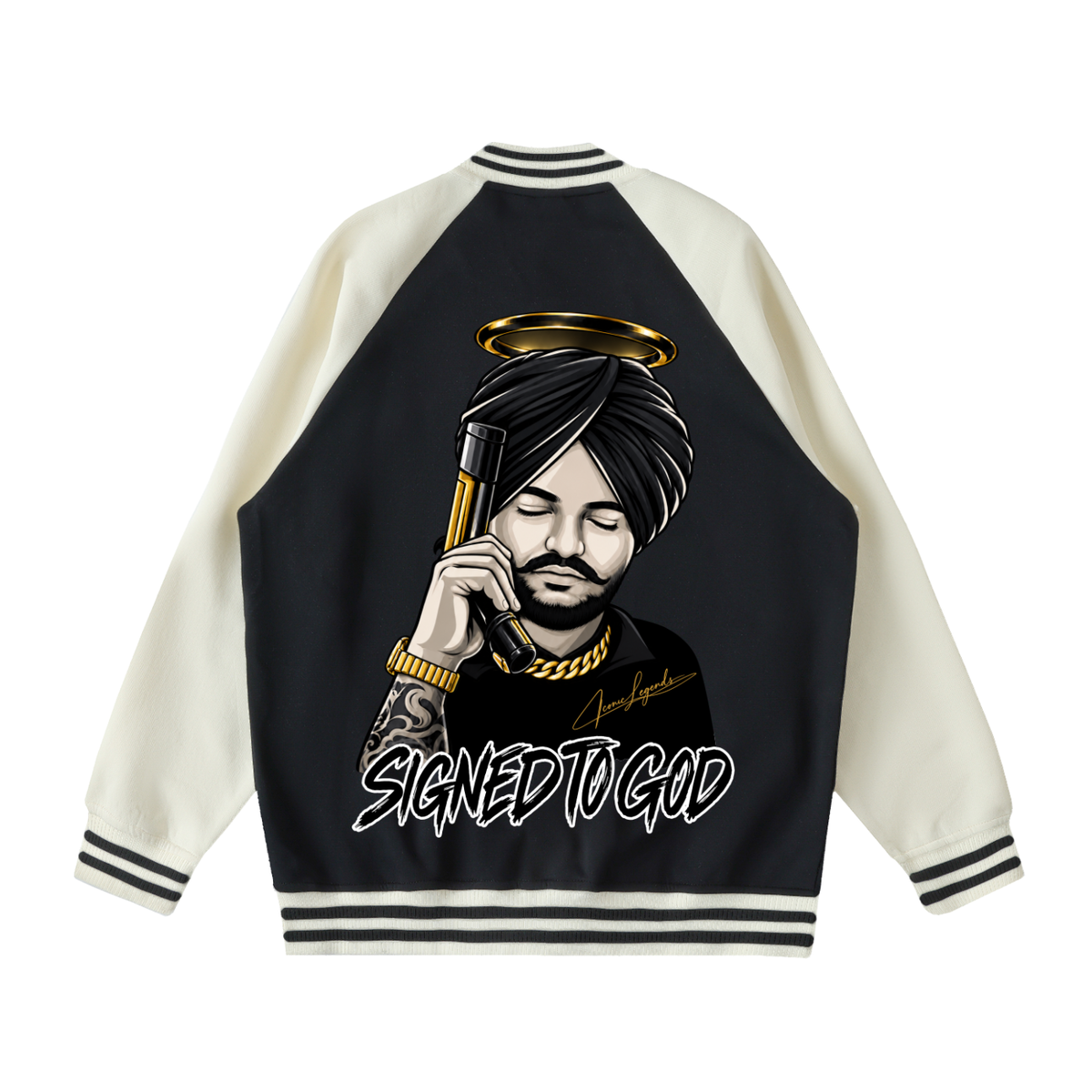 Iconic Legends - Signed To God Two Tone Raglan Sleeve Varsity Jacket