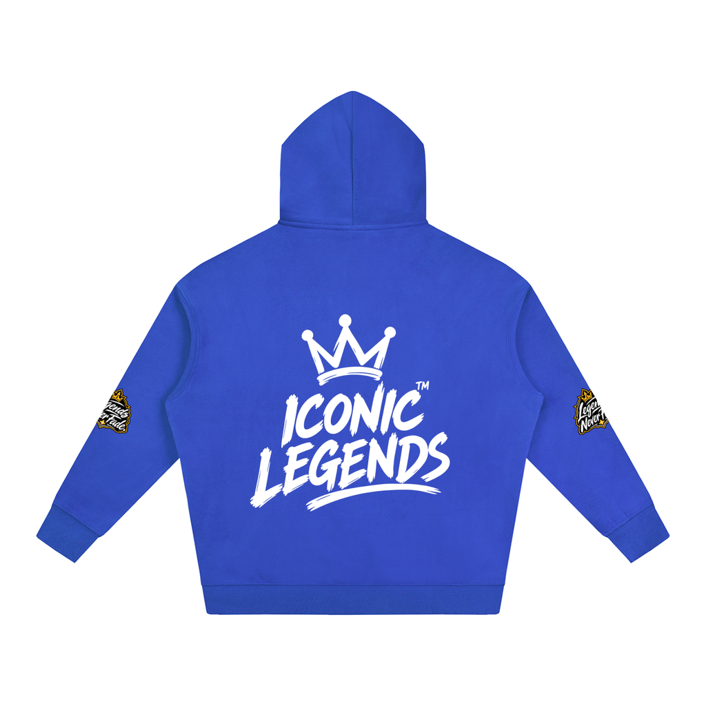 Iconic Legends - Oversize Fleeced White Crown  Hoodie