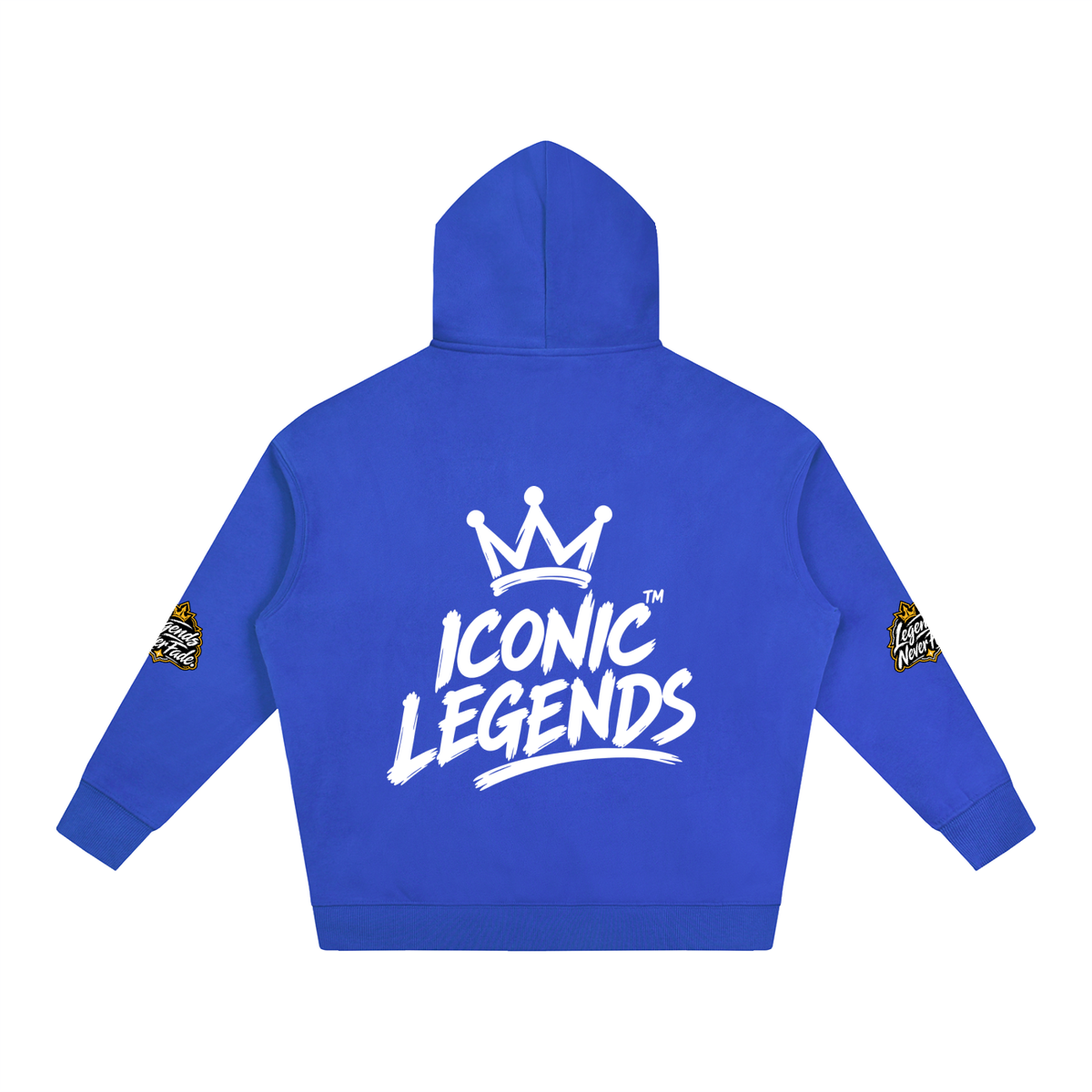 Iconic Legends - Oversize Fleeced White Crown  Hoodie