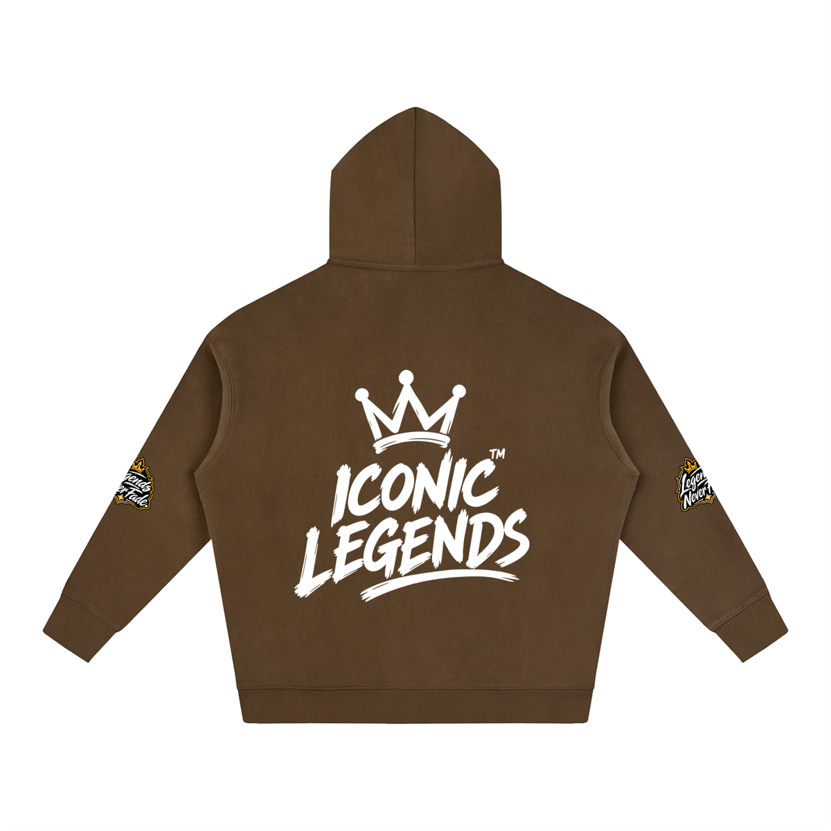 Iconic Legends - Oversize Fleeced White Crown  Hoodie