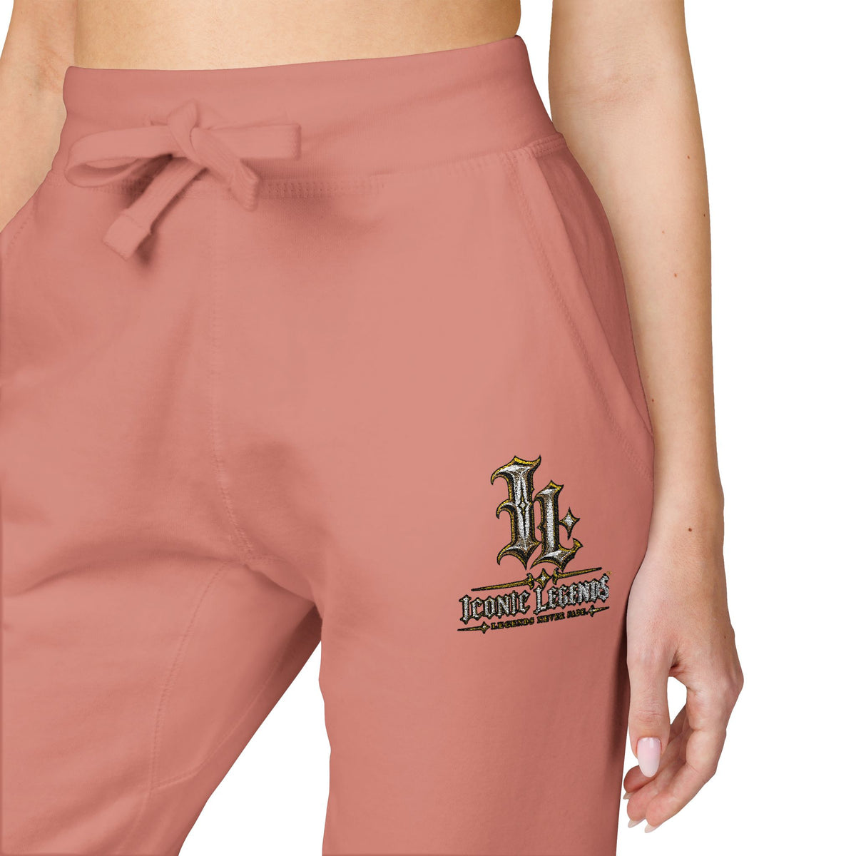 Iconic Legends Embroidered Cozy Sweatpants Vintage Floral Monogram