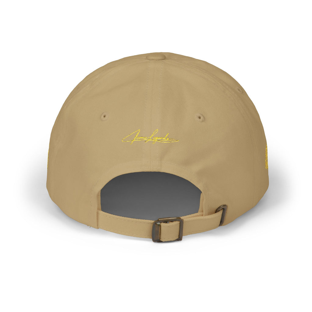 Iconic Legends Gold Script Dad Cap — Embroidered Signature Baseball Hat