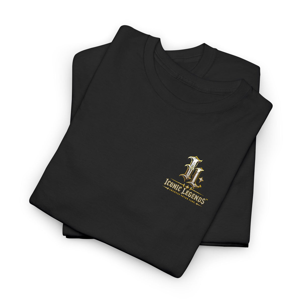 Iconic Legends Gold Signature Tee — Embroidered Premium Cotton T-Shirt