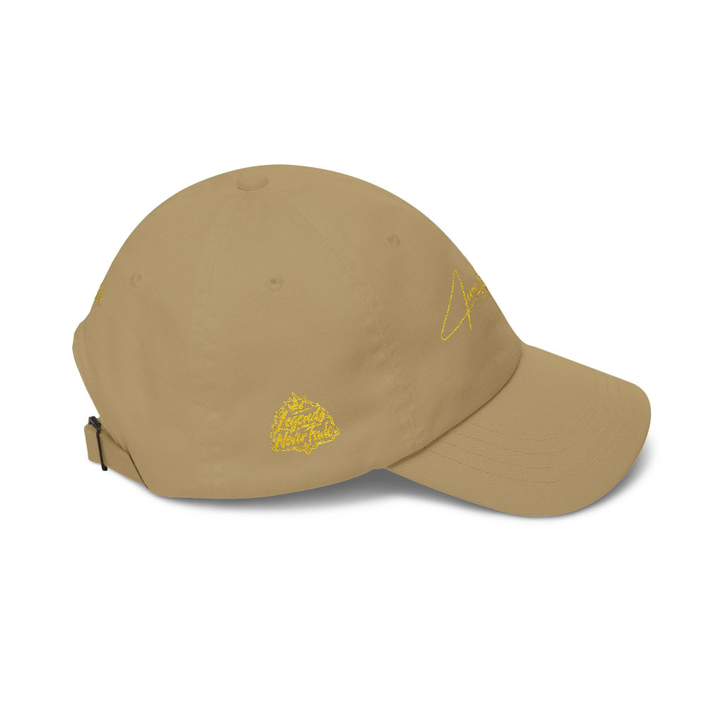 Iconic Legends Gold Script Dad Cap — Embroidered Signature Baseball Hat