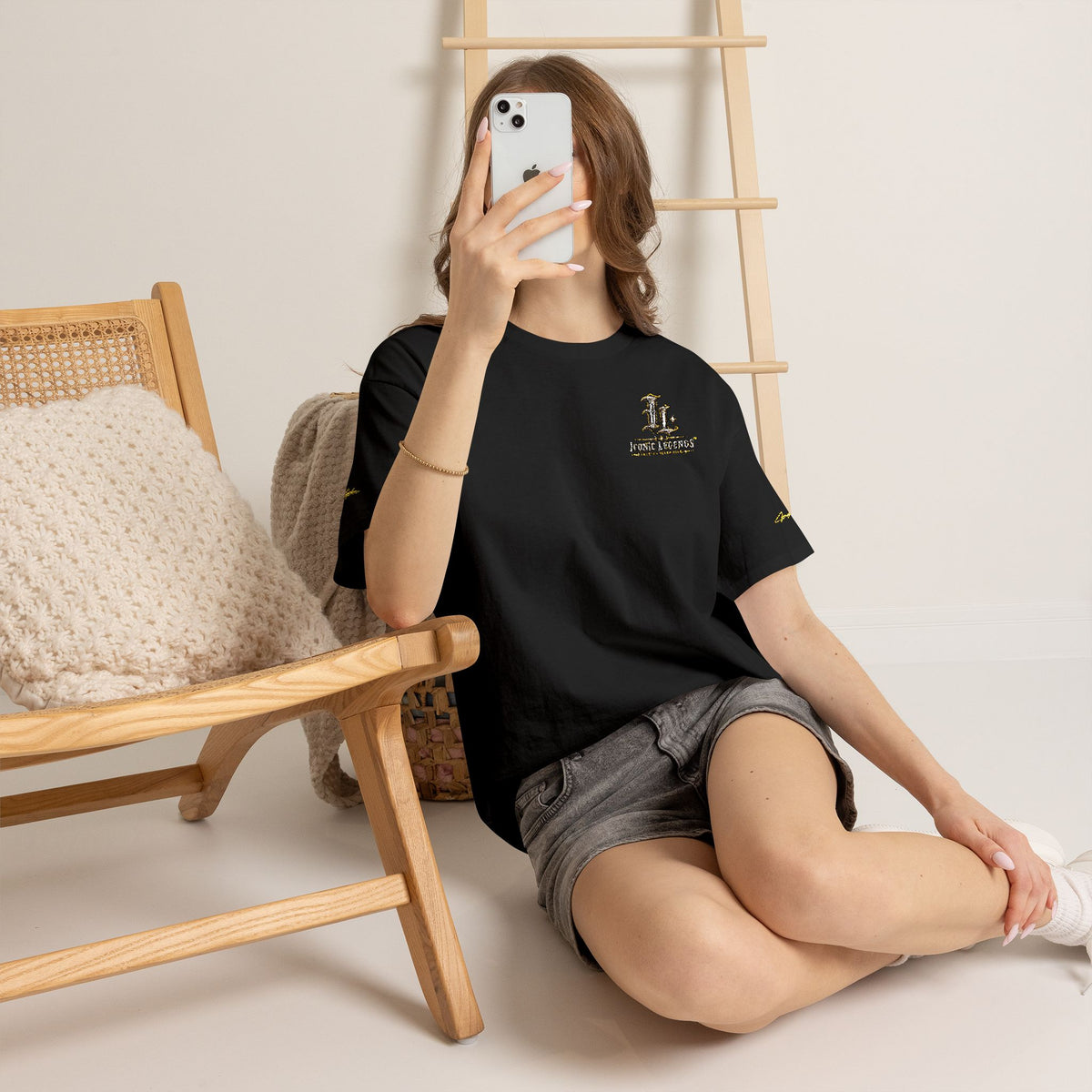 Iconic Legends Gold Signature Tee — Embroidered Premium Cotton T-Shirt
