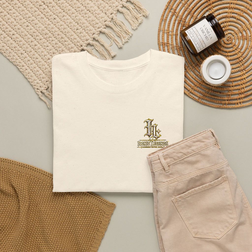 Iconic Legends Gold Signature Tee — Embroidered Premium Cotton T-Shirt