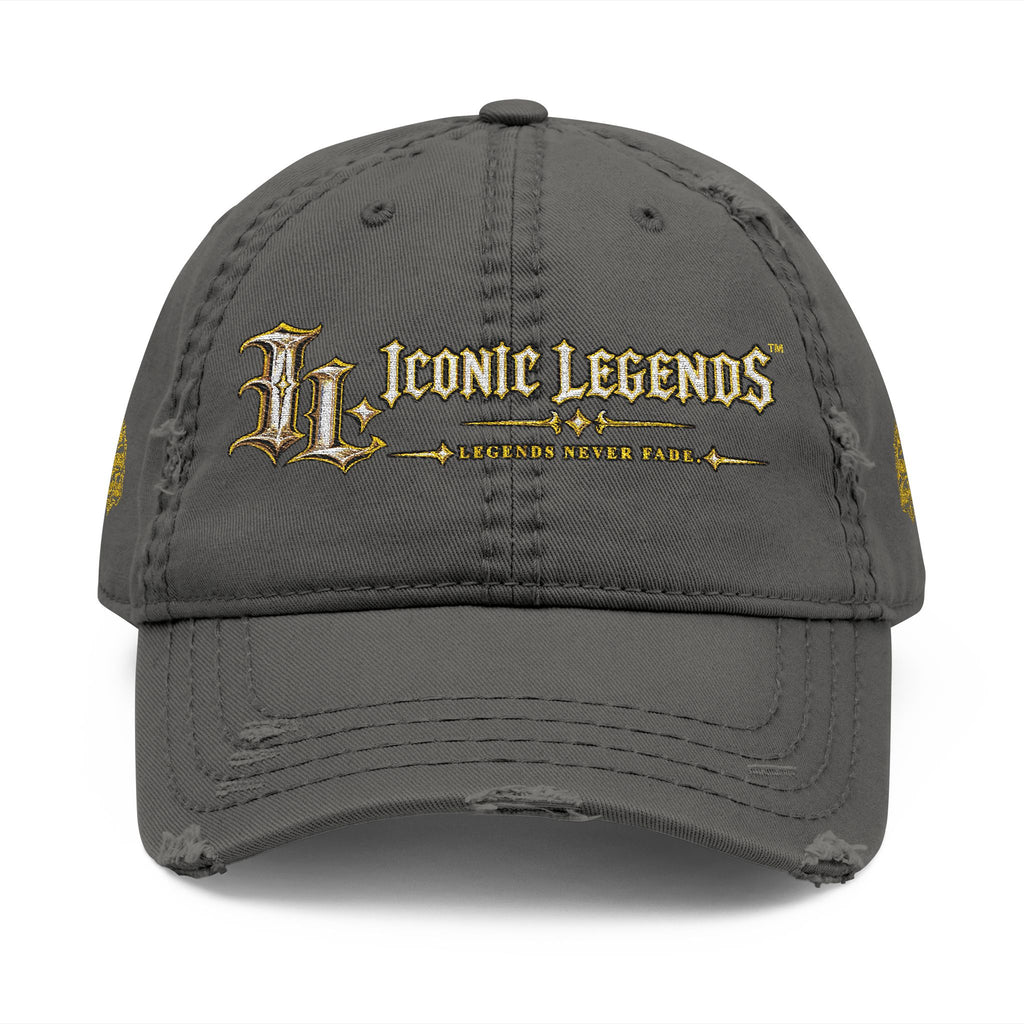 Iconic Legends embroidered distressed dad hat | vintage script logo