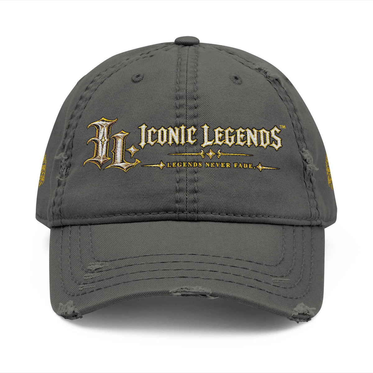 Iconic Legends embroidered distressed dad hat | vintage script logo