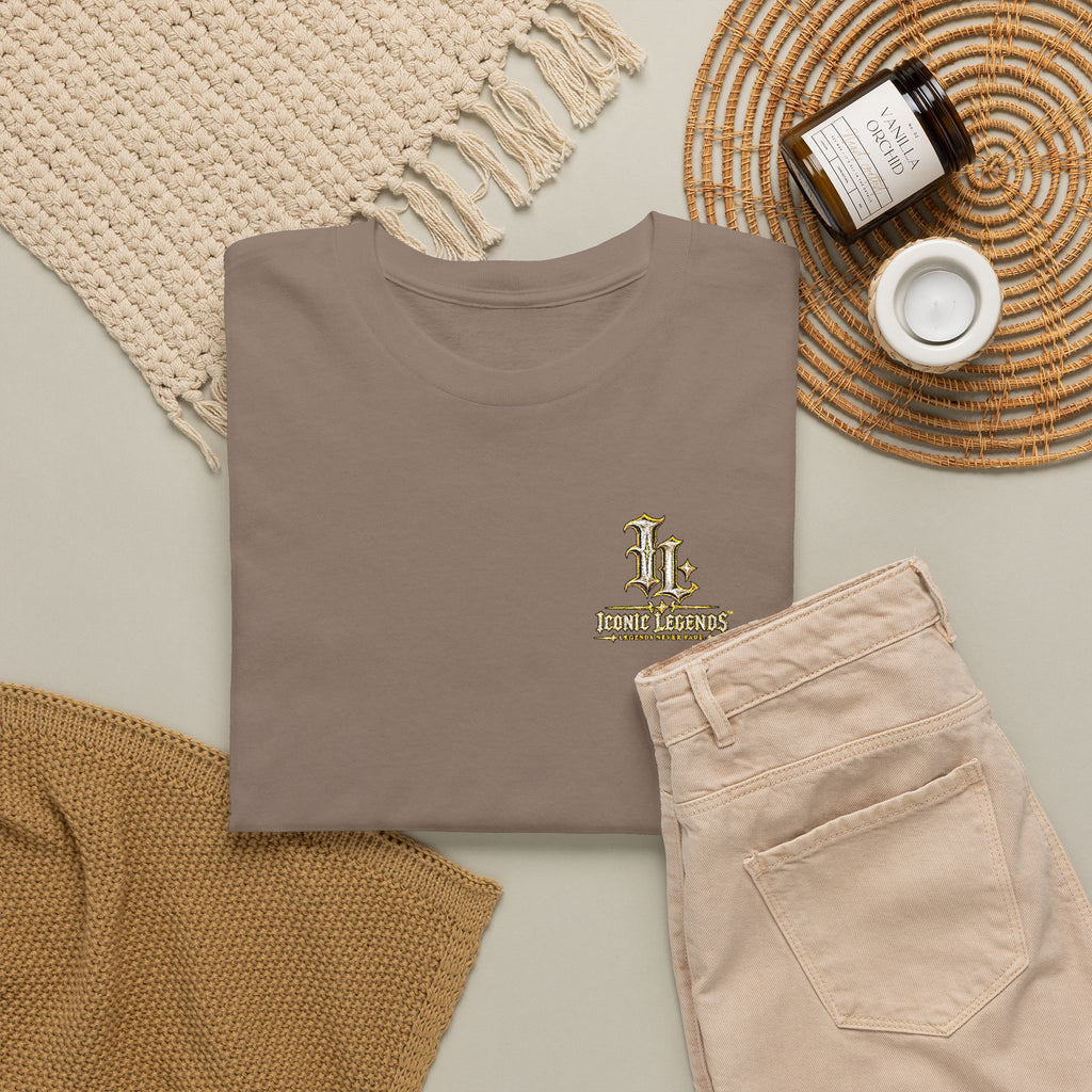 Iconic Legends Gold Signature Tee — Embroidered Premium Cotton T-Shirt