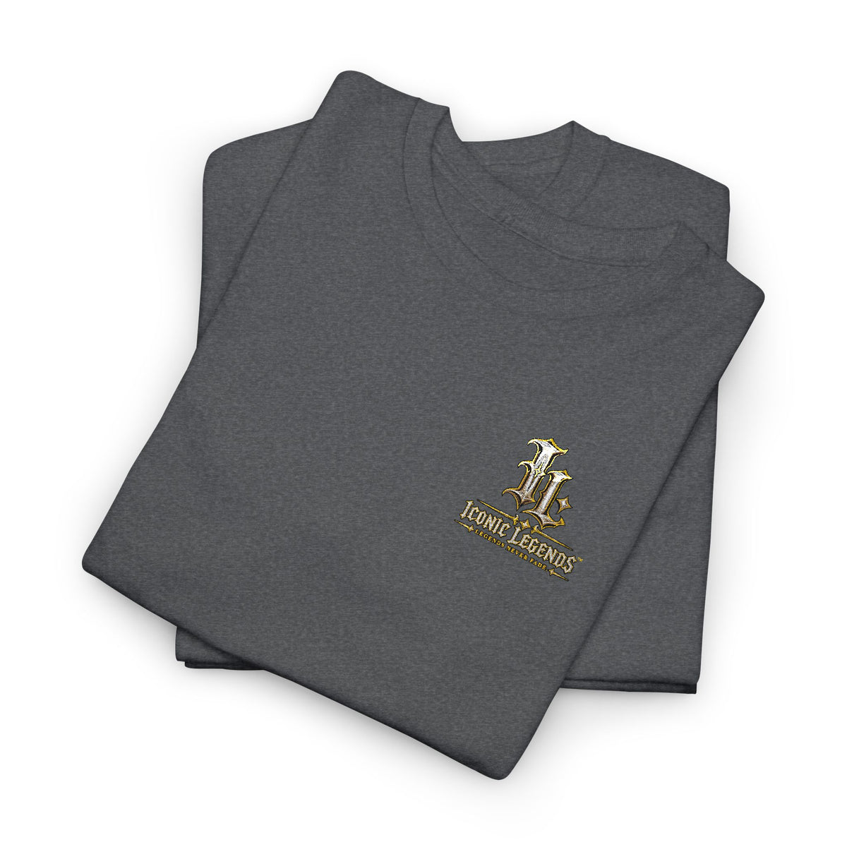 Iconic Legends Gold Signature Tee — Embroidered Premium Cotton T-Shirt