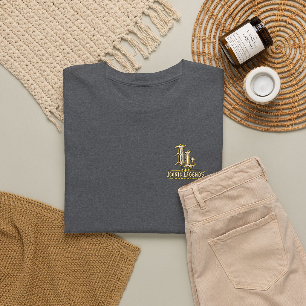 Iconic Legends Gold Signature Tee — Embroidered Premium Cotton T-Shirt