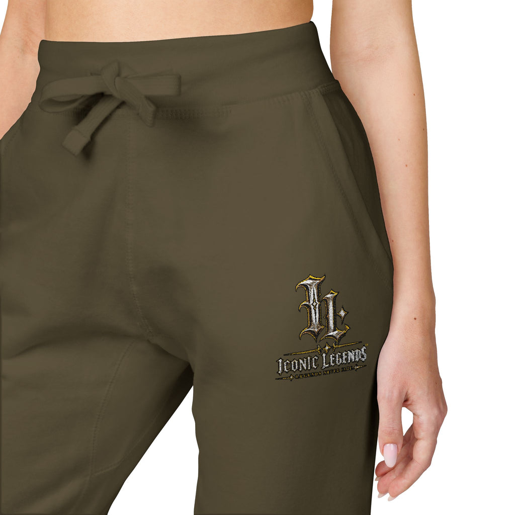 Iconic Legends Embroidered Cozy Sweatpants Vintage Floral Monogram