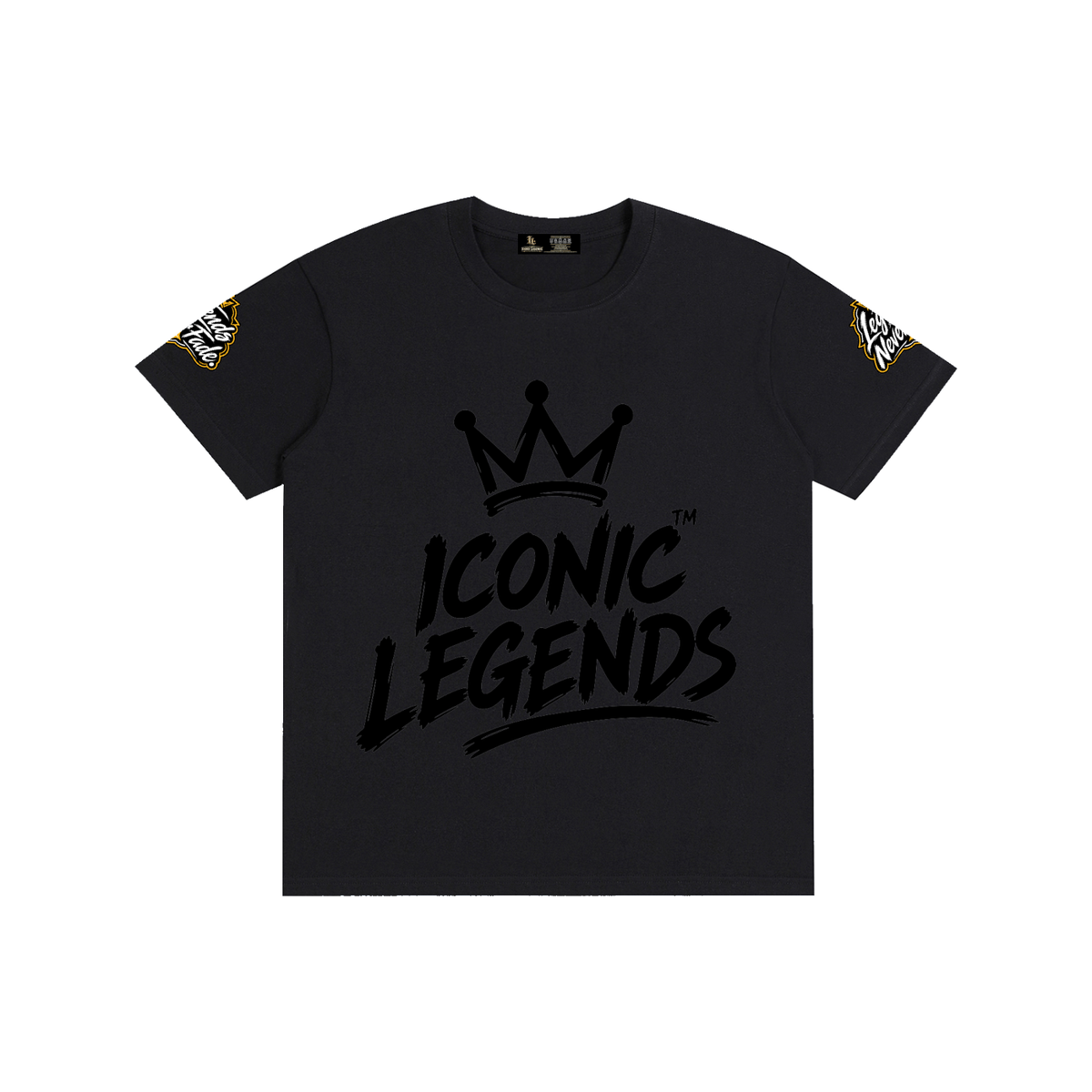 Iconic Legend - Pure Cotton Unisex Black Crown T-Shirt