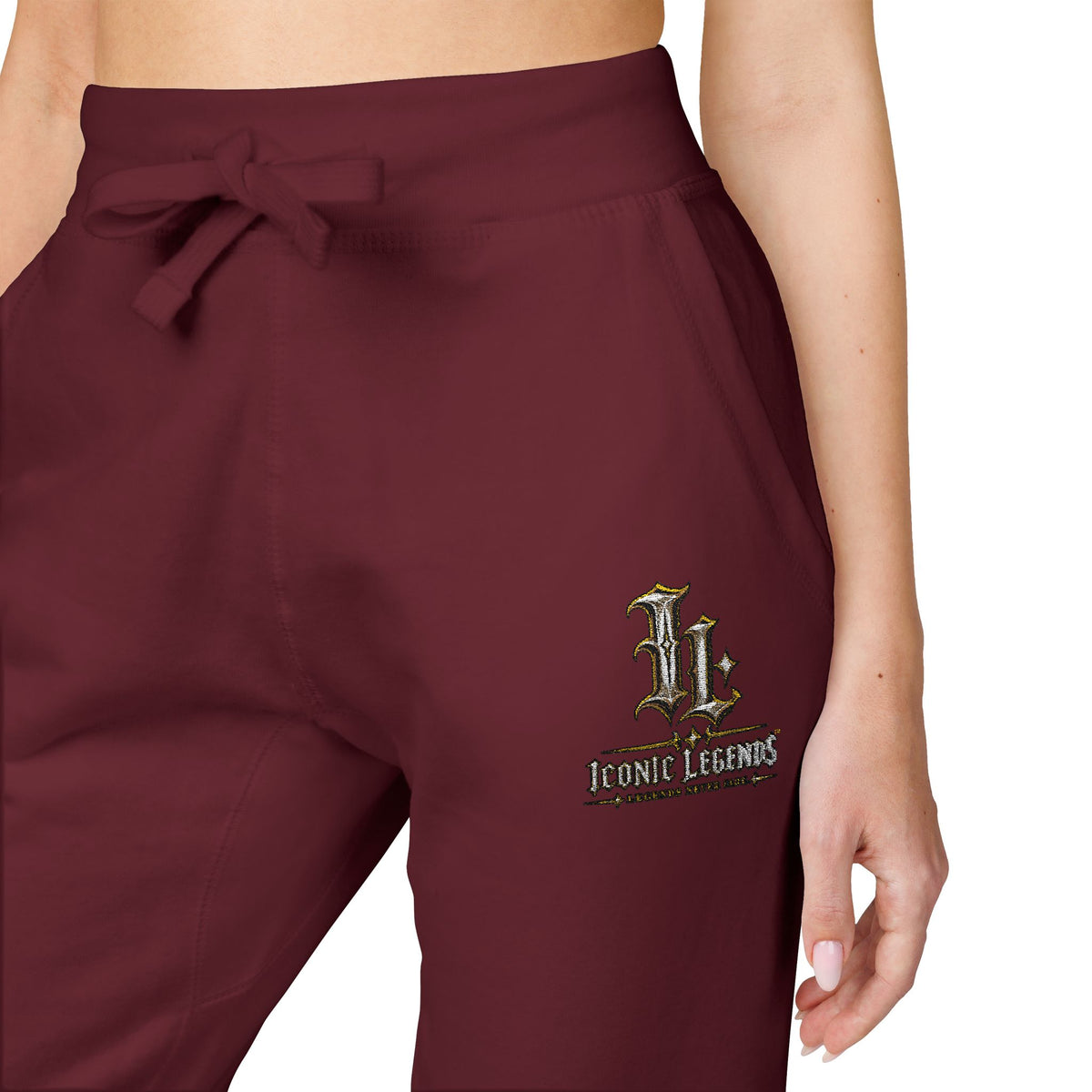 Iconic Legends Embroidered Cozy Sweatpants Vintage Floral Monogram