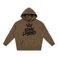 Iconic Legend- Oversize Fleeced Black Crown Hoodie