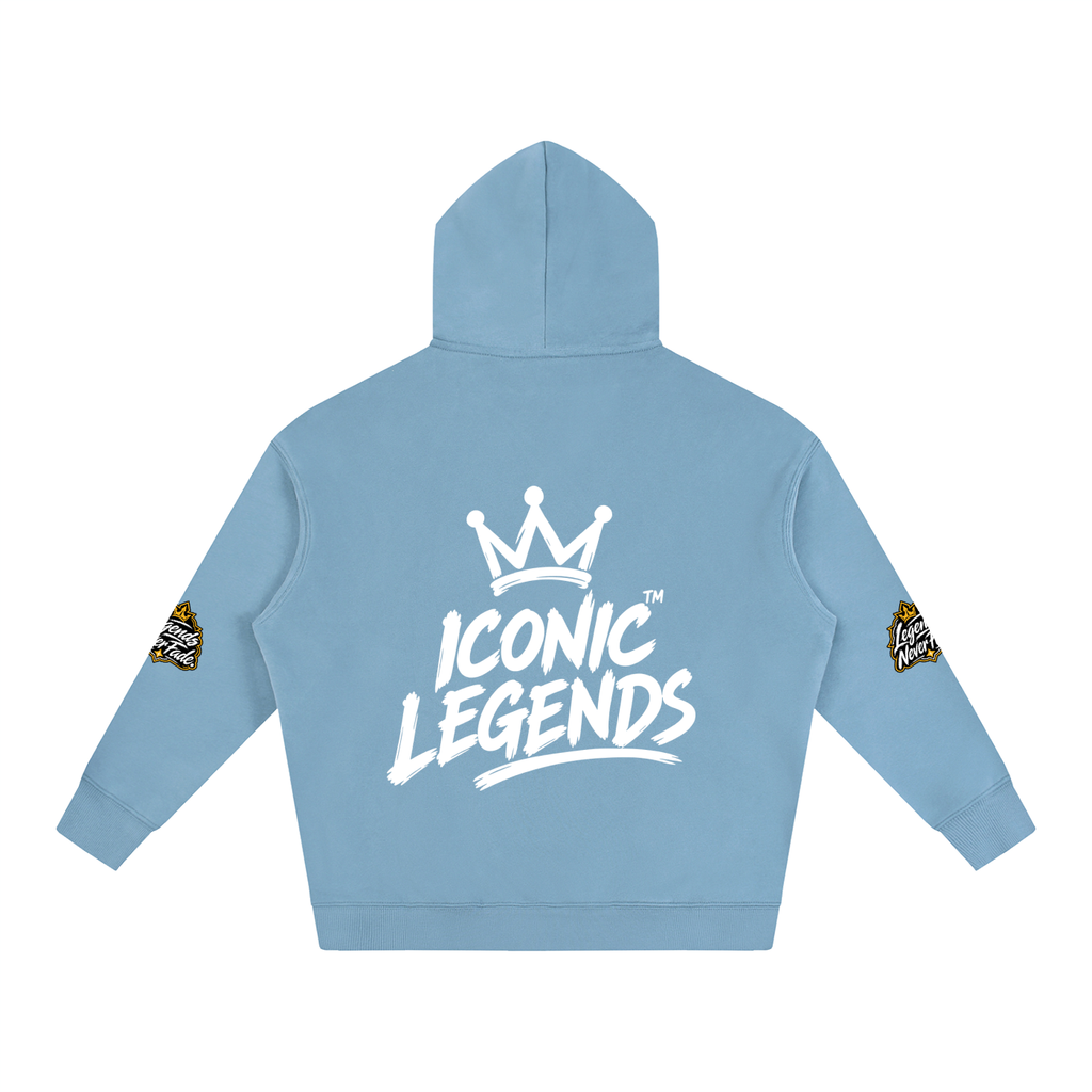 Iconic Legends - Oversize Fleeced White Crown  Hoodie