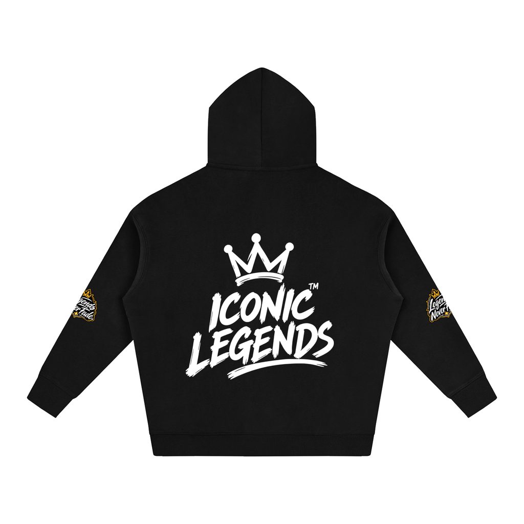 Iconic Legends - Oversize Fleeced White Crown  Hoodie
