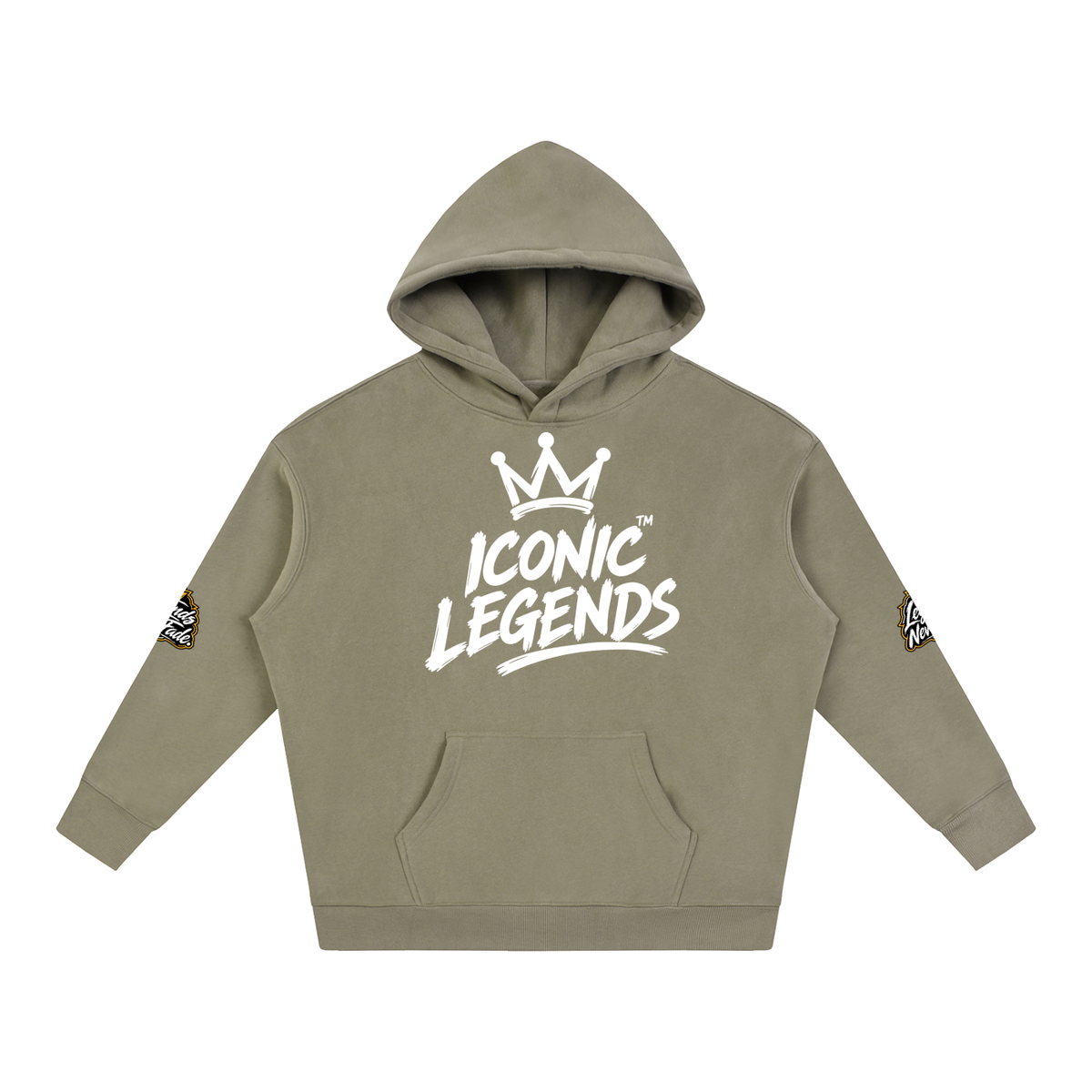 Iconic Legends - Oversize Fleeced White Crown  Hoodie