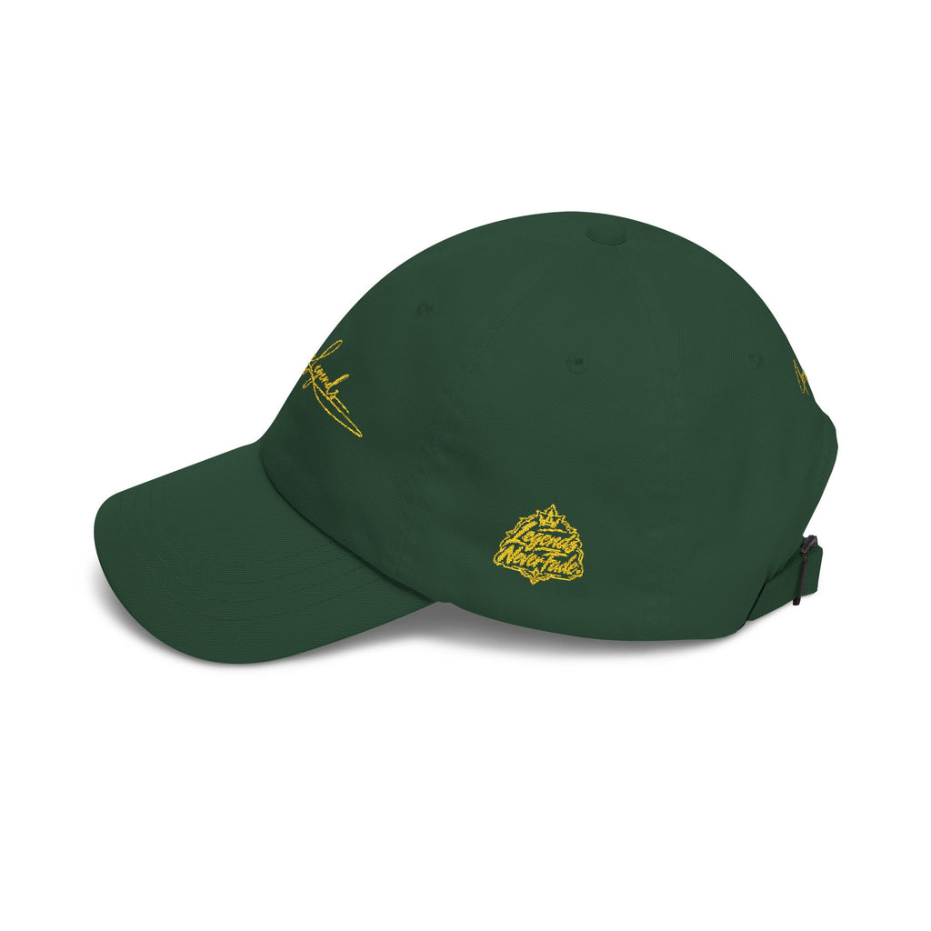 Iconic Legends Gold Script Dad Cap — Embroidered Signature Baseball Hat