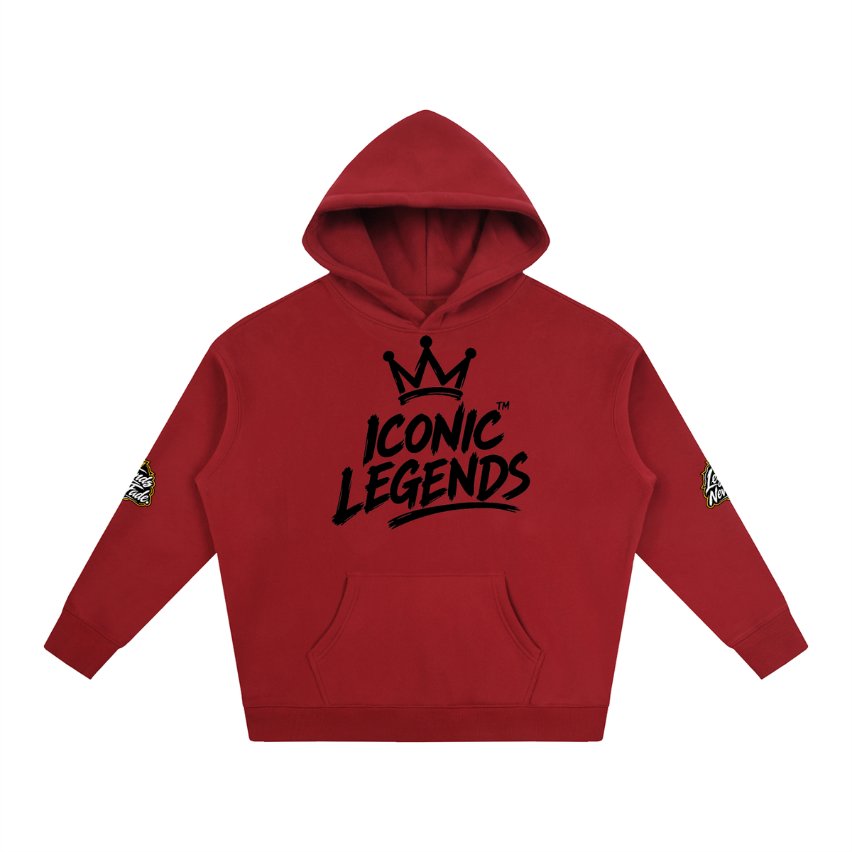 Iconic Legend- Oversize Fleeced Black Crown Hoodie