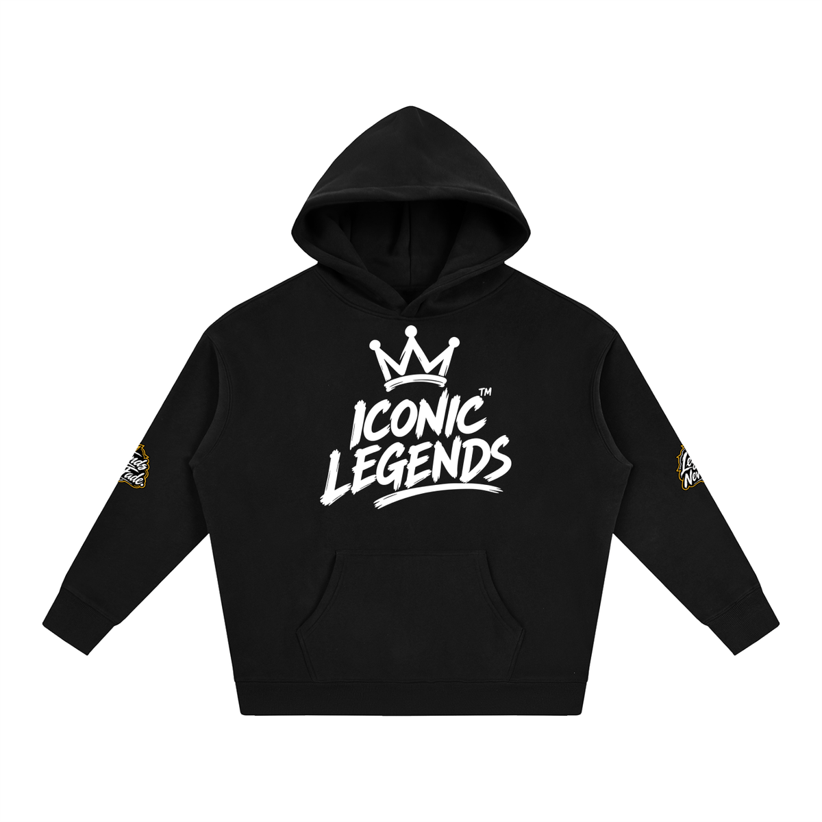 Iconic Legends - Oversize Fleeced White Crown  Hoodie