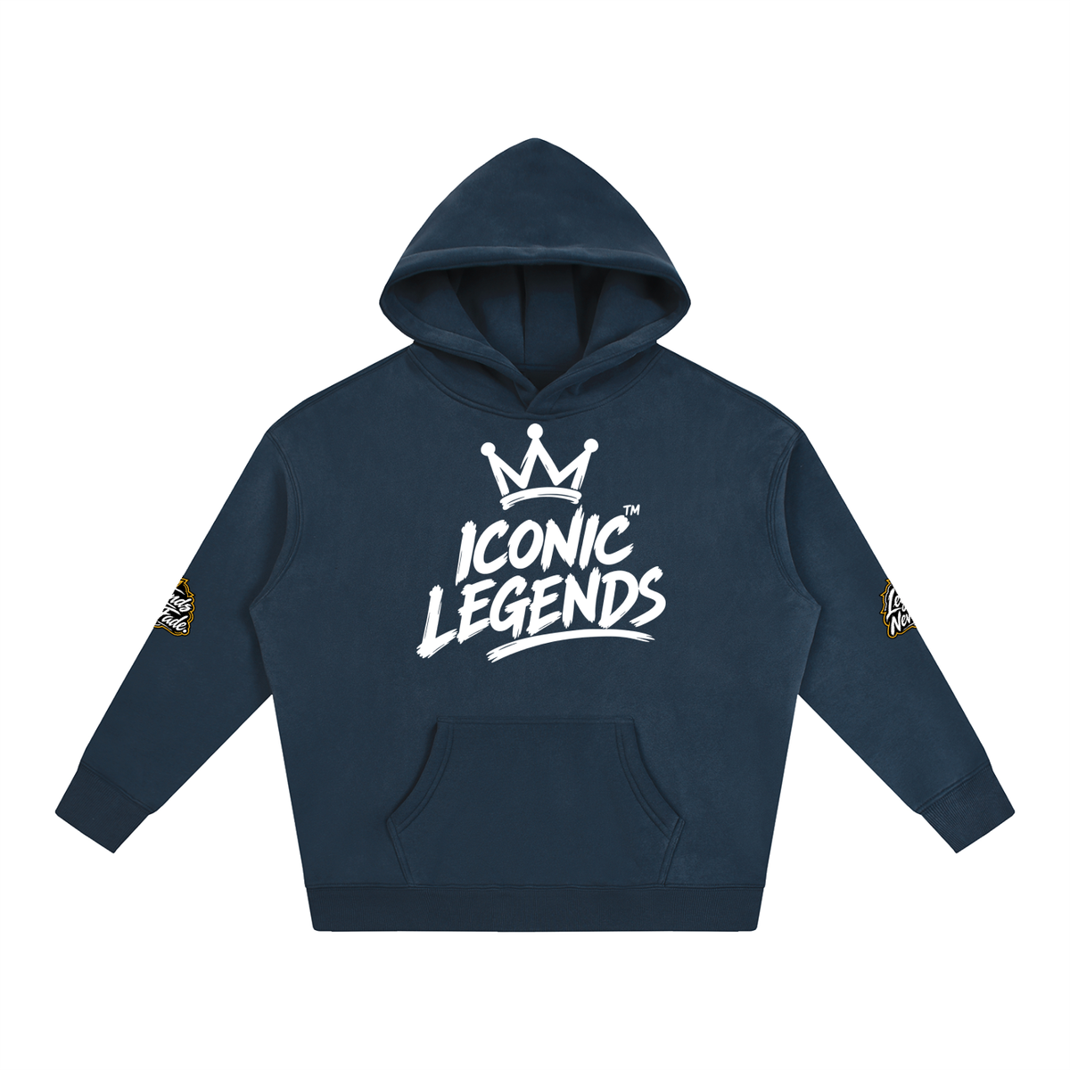 Iconic Legends - Oversize Fleeced White Crown  Hoodie