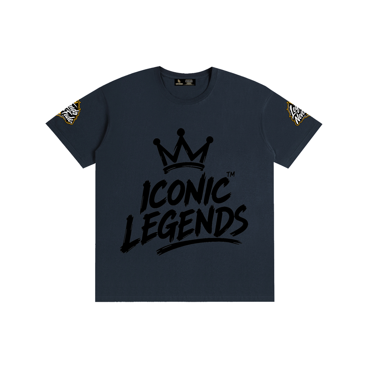 Iconic Legend - Pure Cotton Unisex Black Crown T-Shirt