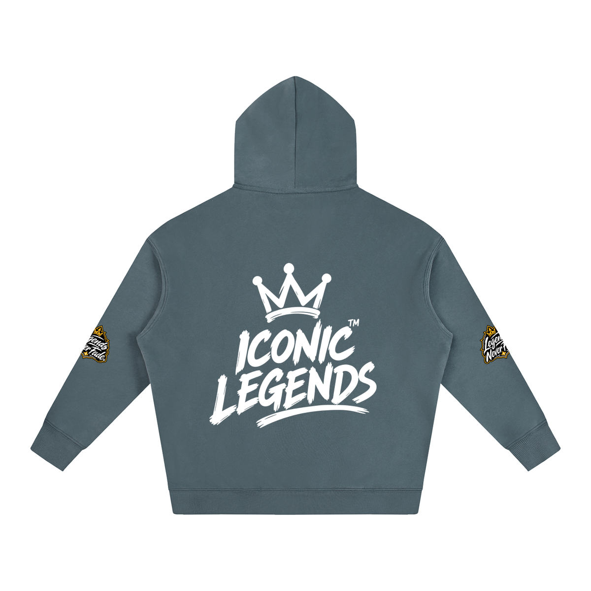Iconic Legends - Oversize Fleeced White Crown  Hoodie
