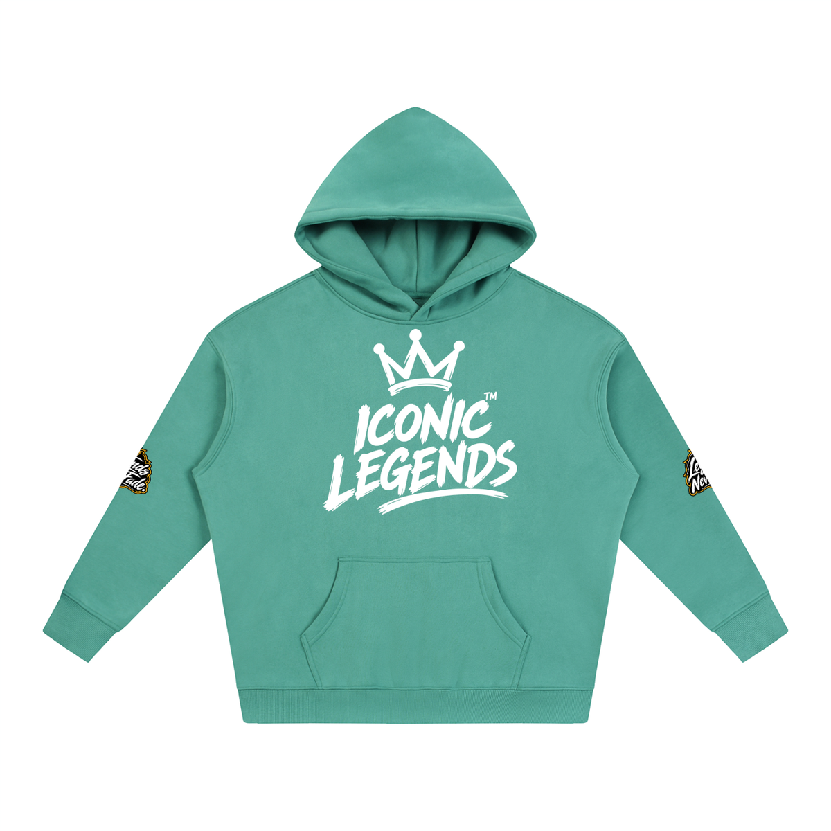 Iconic Legends - Oversize Fleeced White Crown  Hoodie