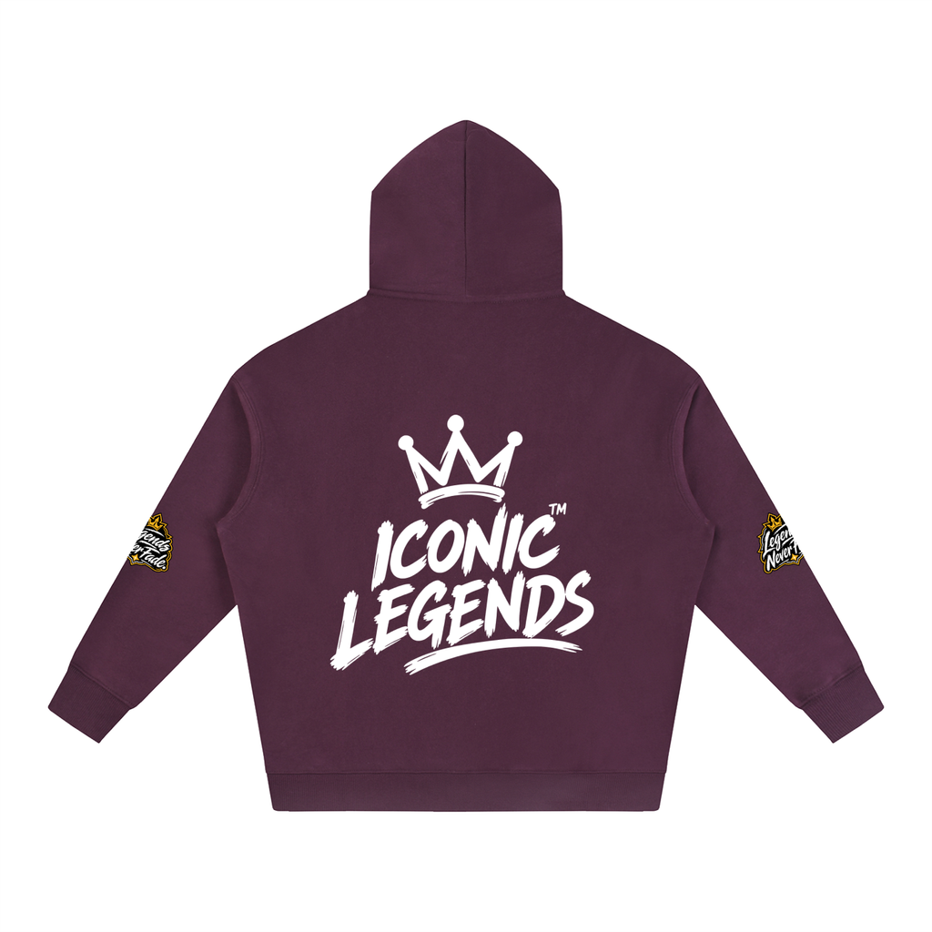 Iconic Legends - Oversize Fleeced White Crown  Hoodie