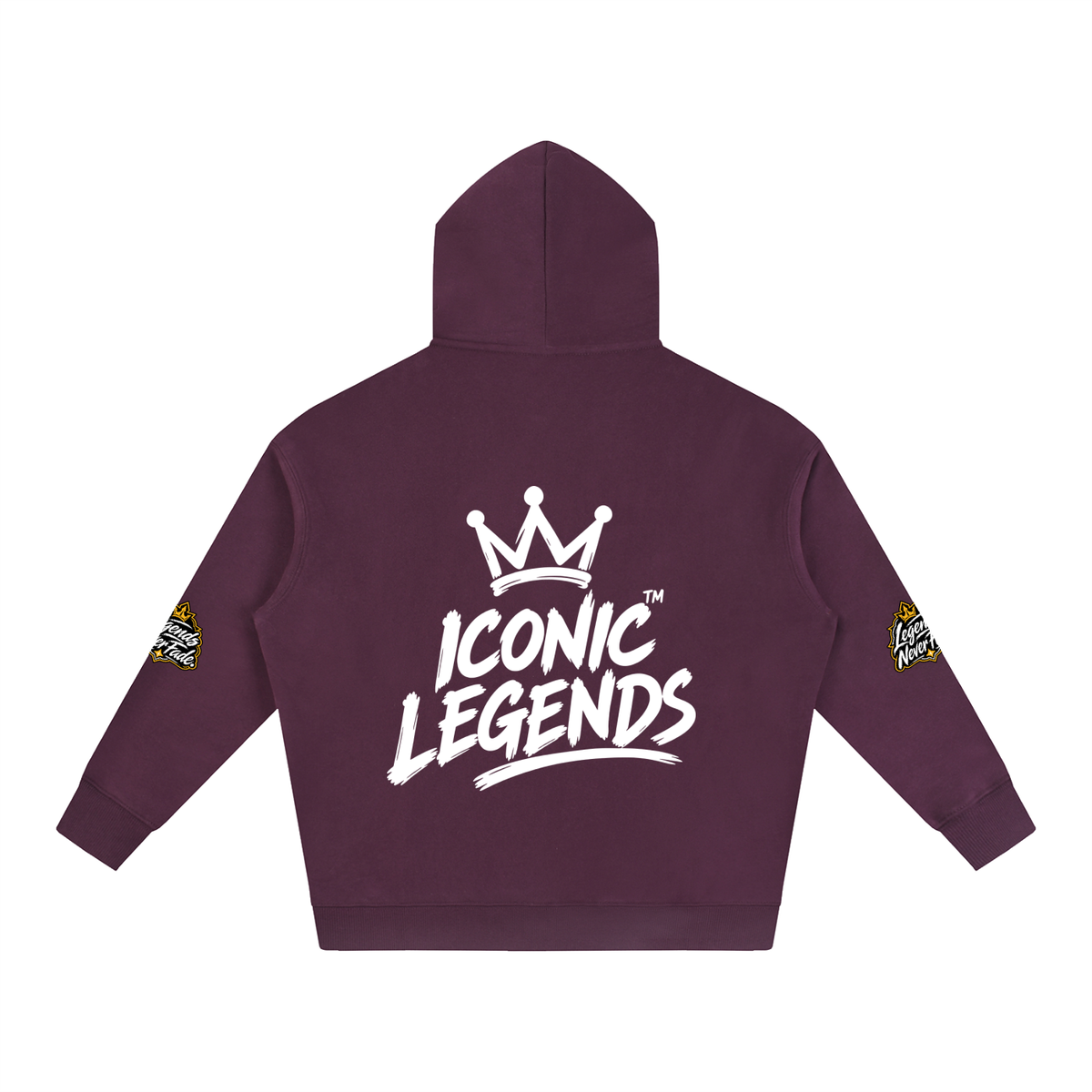 Iconic Legends - Oversize Fleeced White Crown  Hoodie