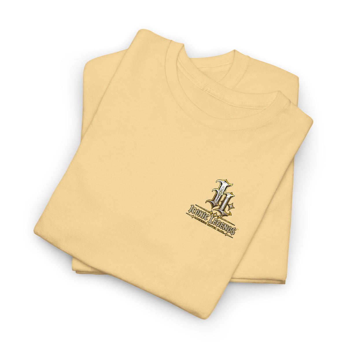 Iconic Legends Gold Signature Tee — Embroidered Premium Cotton T-Shirt