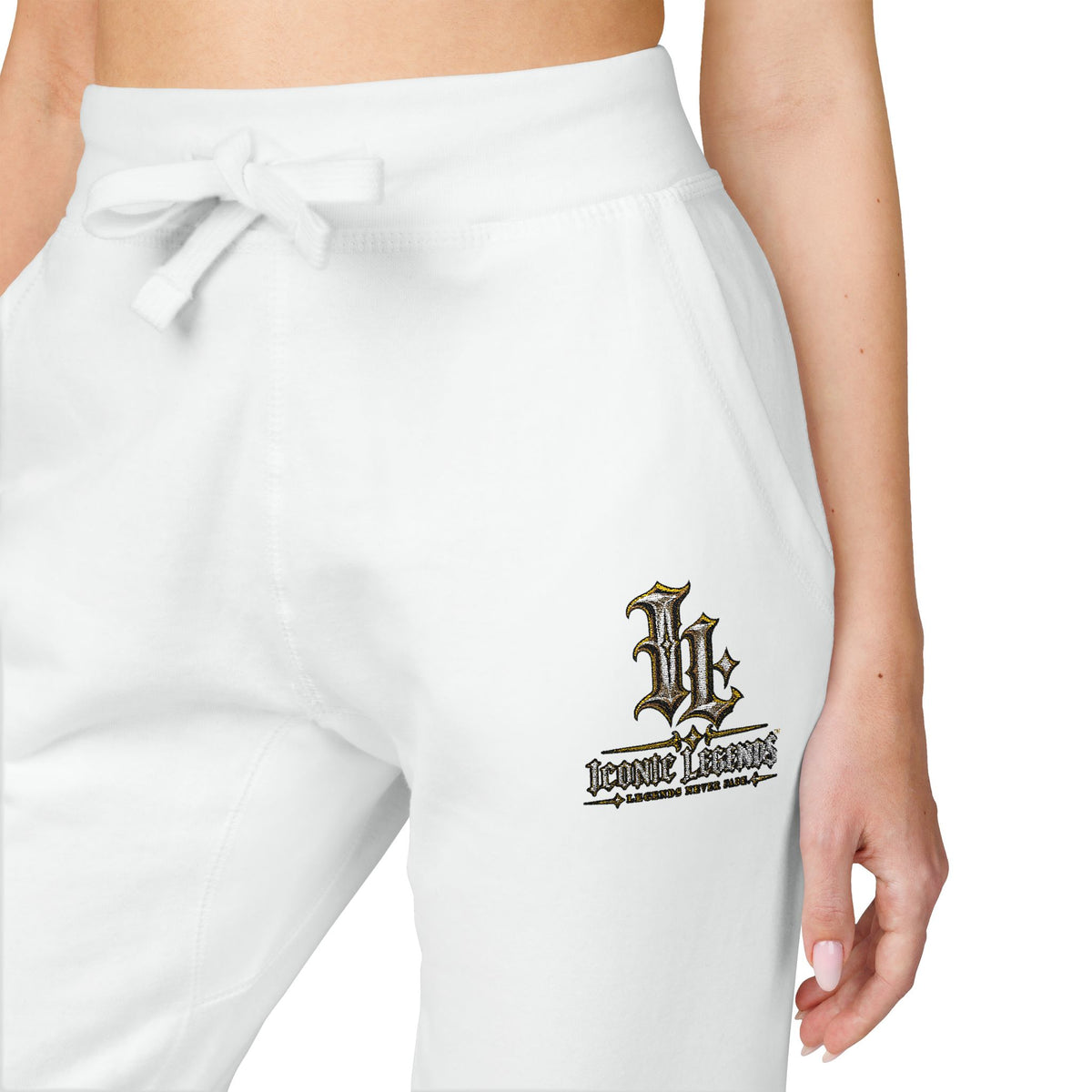 Iconic Legends Embroidered Cozy Sweatpants Vintage Floral Monogram