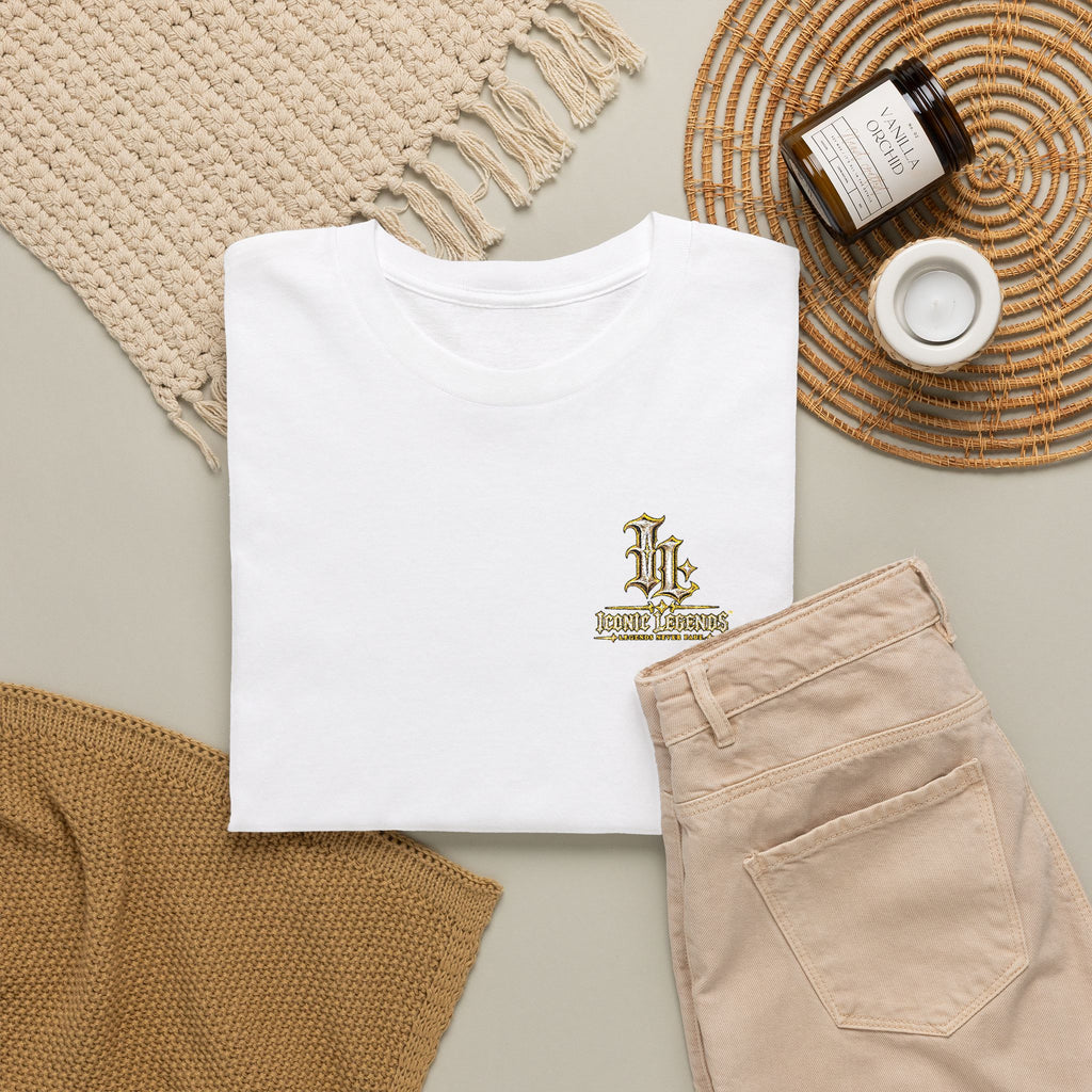 Iconic Legends Gold Signature Tee — Embroidered Premium Cotton T-Shirt