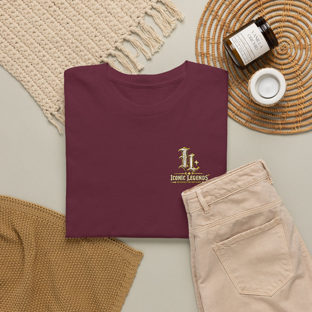Iconic Legends Gold Signature Tee — Embroidered Premium Cotton T-Shirt