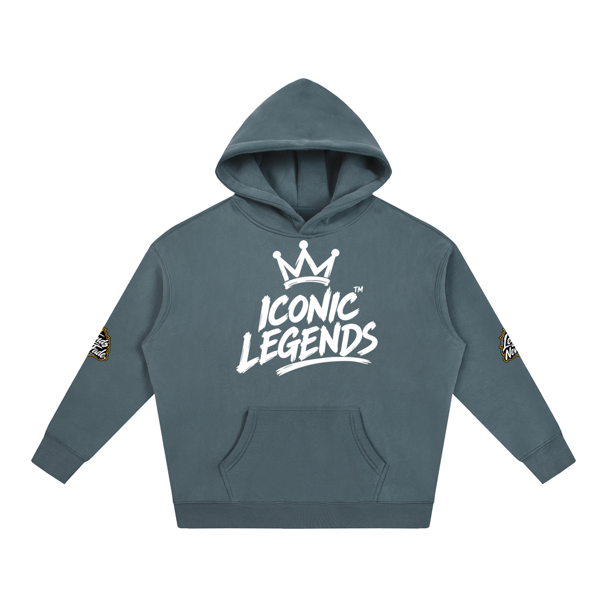 Iconic Legends - Oversize Fleeced White Crown  Hoodie