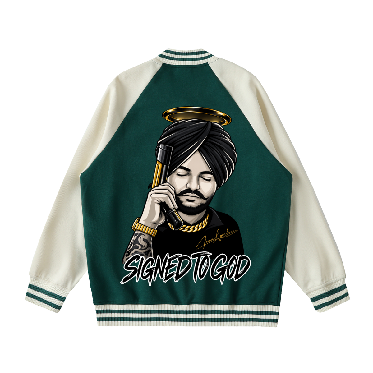 Iconic Legends - Signed To God Two Tone Raglan Sleeve Varsity Jacket