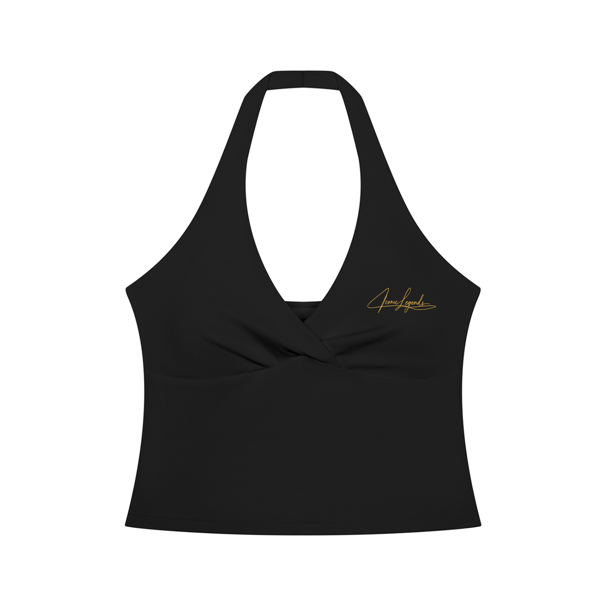 Iconic Legends Signature Women’s Ruched Halter Yoga Tank Top