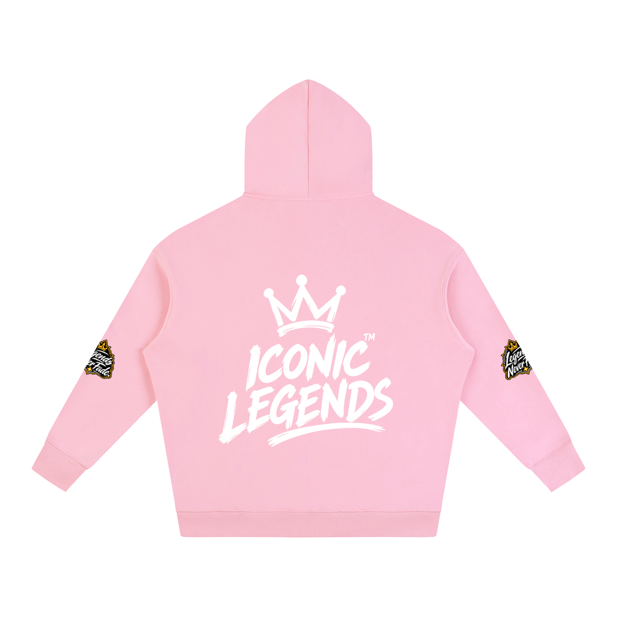 Iconic Legends - Oversize Fleeced White Crown  Hoodie