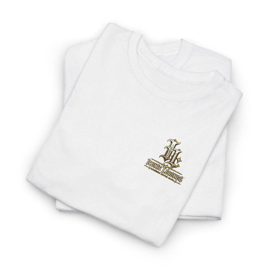 Iconic Legends Gold Signature Tee — Embroidered Premium Cotton T-Shirt
