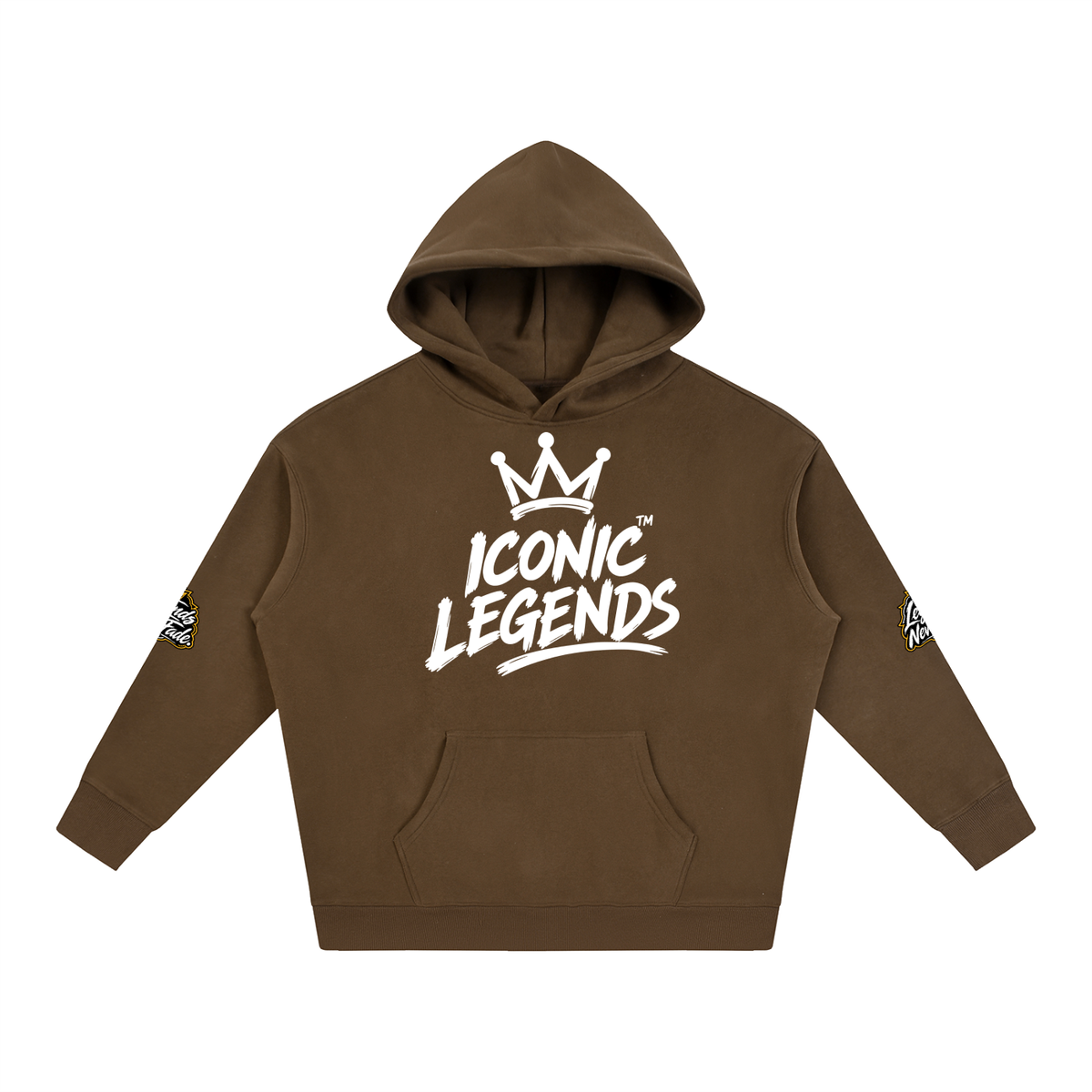 Iconic Legends - Oversize Fleeced White Crown  Hoodie