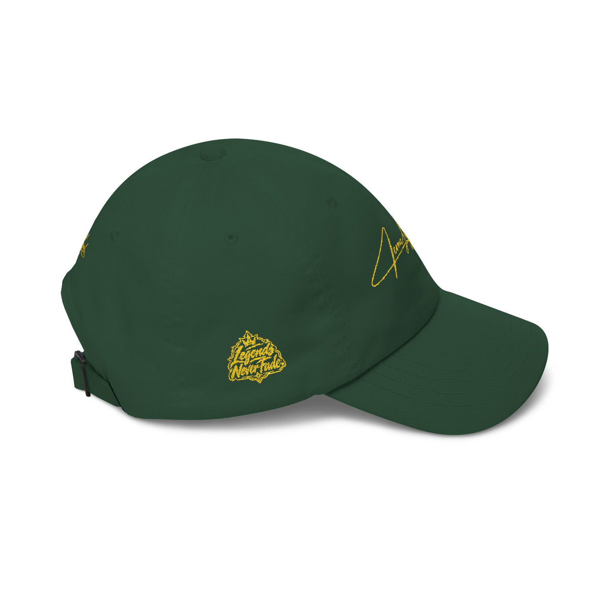 Iconic Legends Gold Script Dad Cap — Embroidered Signature Baseball Hat