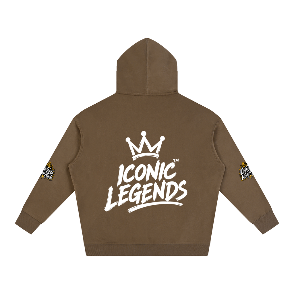 Iconic Legends - Oversize Fleeced White Crown  Hoodie