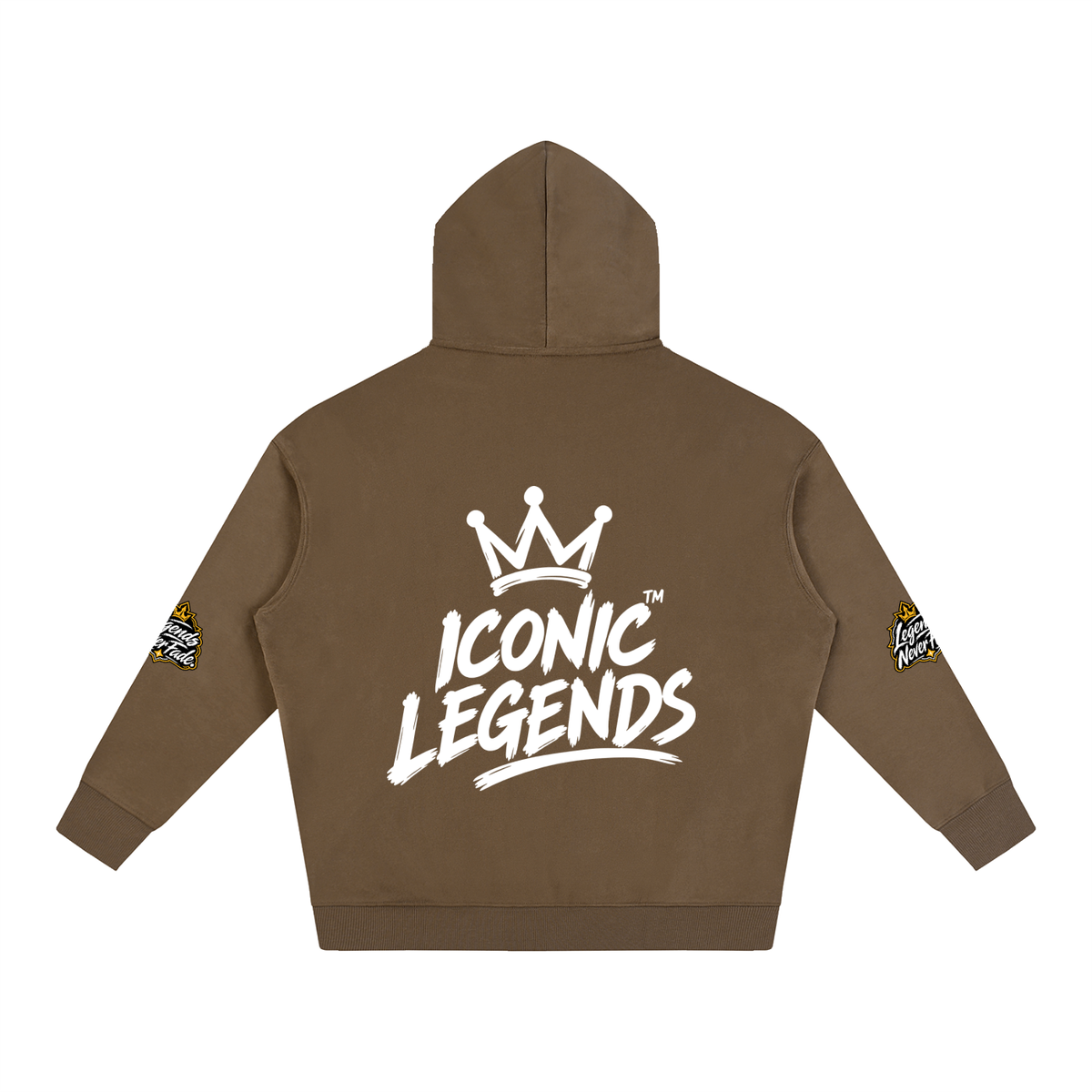 Iconic Legends - Oversize Fleeced White Crown  Hoodie