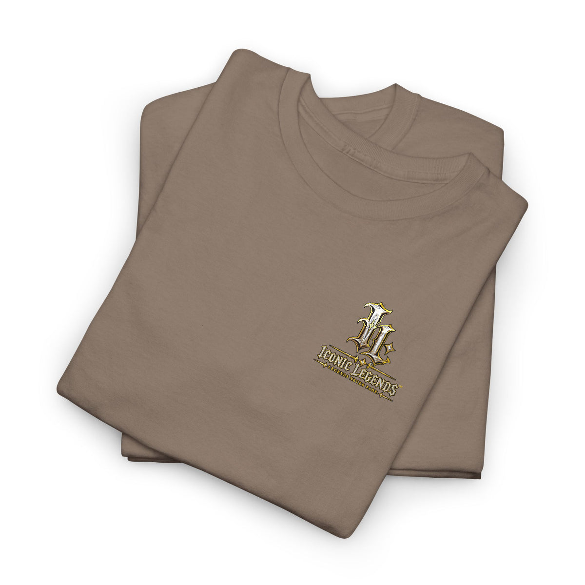 Iconic Legends Gold Signature Tee — Embroidered Premium Cotton T-Shirt