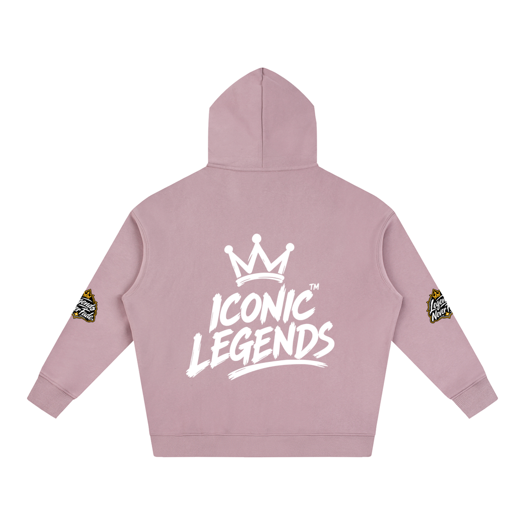 Iconic Legends - Oversize Fleeced White Crown  Hoodie