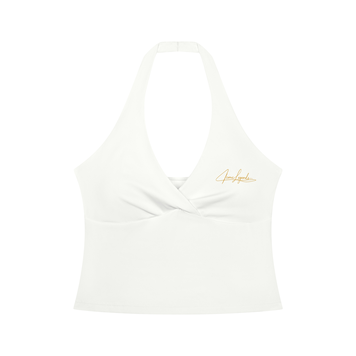 Iconic Legends Signature Women’s Ruched Halter Yoga Tank Top