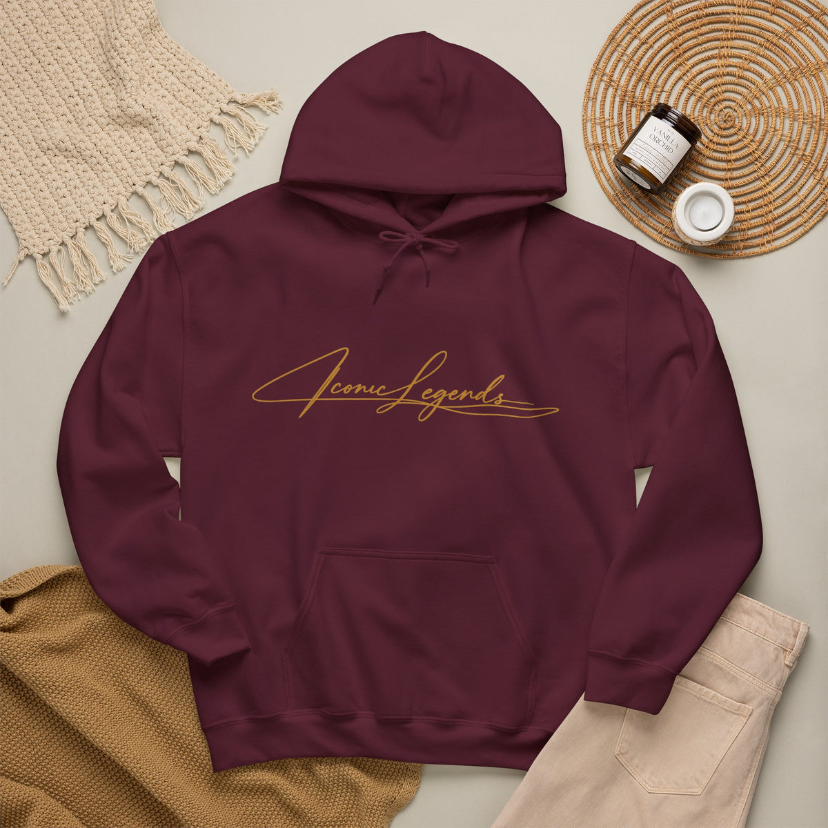 Iconic Legends Always Legends Inspirational Script Hoodie