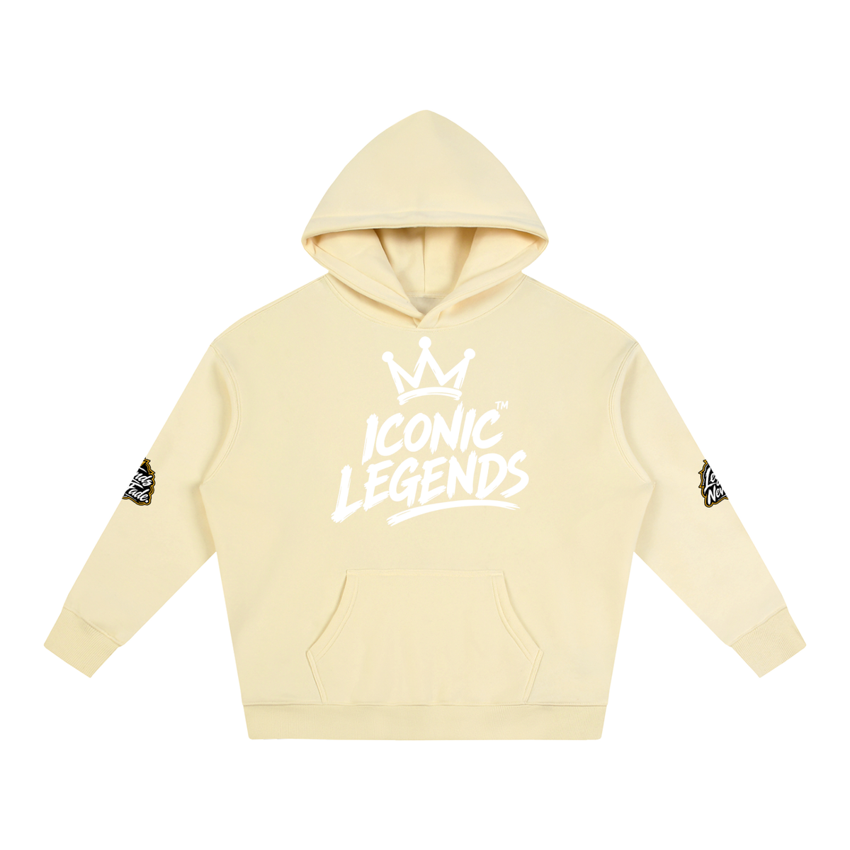 Iconic Legends - Oversize Fleeced White Crown  Hoodie
