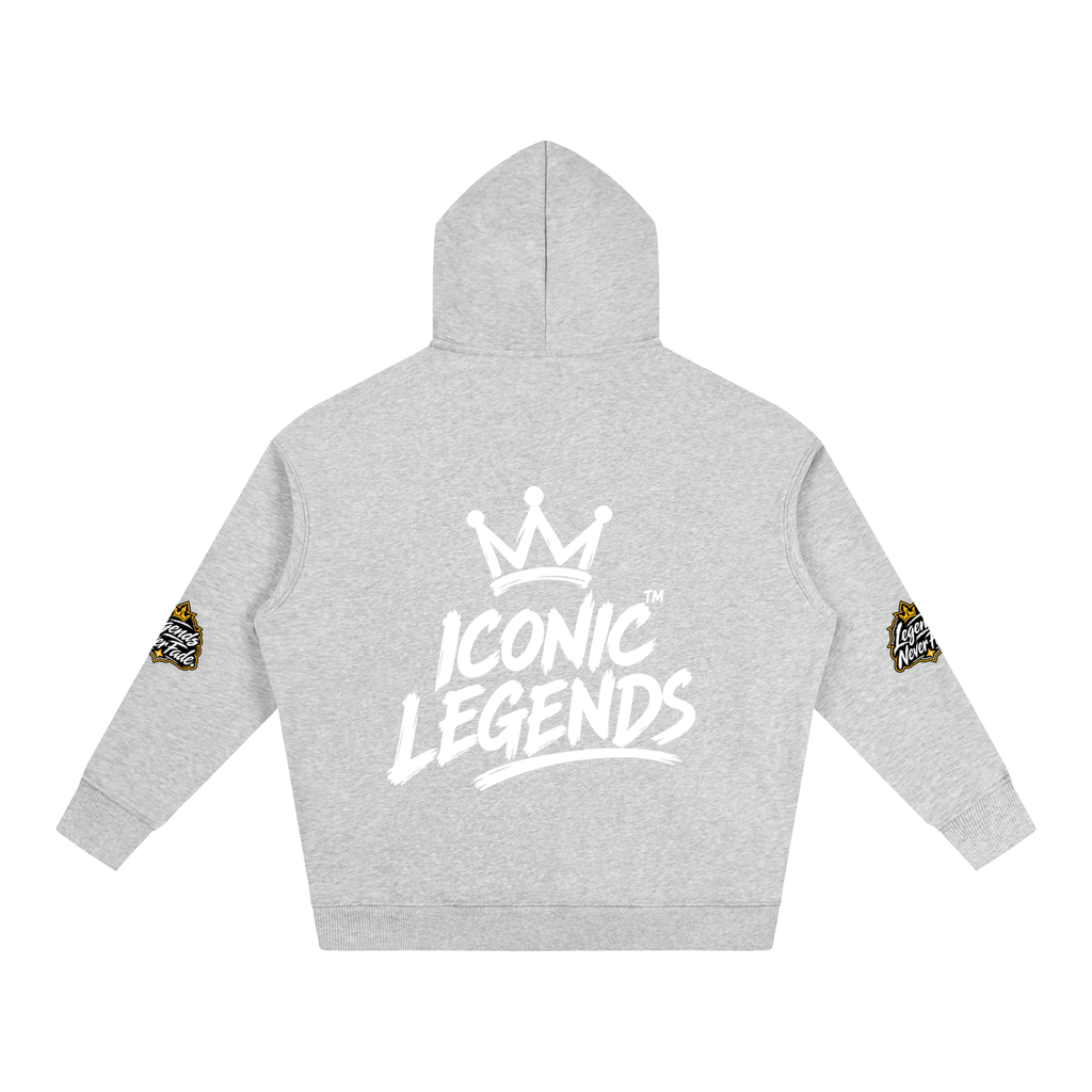 Iconic Legends - Oversize Fleeced White Crown  Hoodie